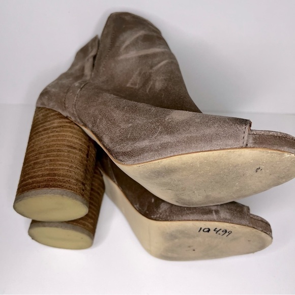 Jeffrey Campbell Oath Distressed Suede Open Toe Booties - Picture 6 of 8